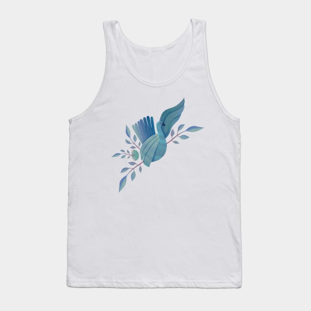 Cyan Bird Tank Top by Blanquiurris